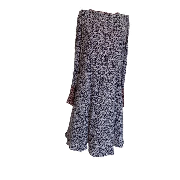 Ann Taylor floral print knee length dress bell sleeves size 14 - Picture 1 of 8